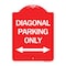Signmission Diagonal Parking W/ Bidirectional Arrow, Red & White Aluminum Sign, 18" x 24", RW-1824-24191 A-DES-RW-1824-24191 - alternate 1